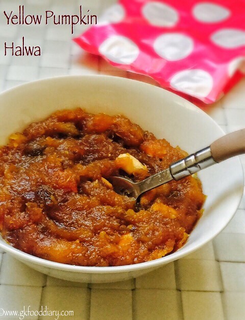 Yellow Pumpkin Halwa Recipe for Babies, Toddlers and Kids1