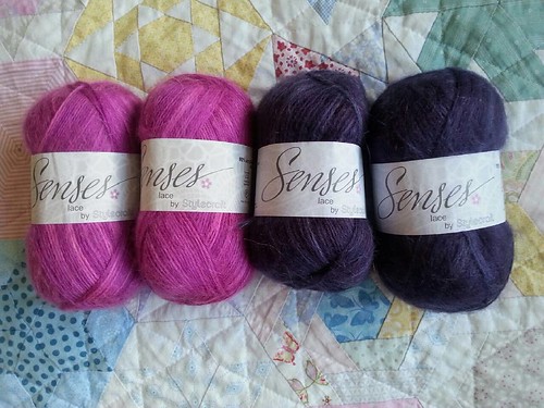 Mam needed some buttons for her cardi so we popped to our lys. They had a sale on so I got these to make shawls/scarves for a couple of friends' Christmas presents. (£1.95 a ball.)