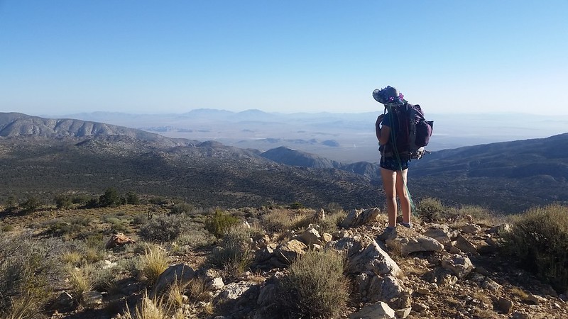 Looking out over the Mojave Desert from the PCT east of Big Bear Lake
