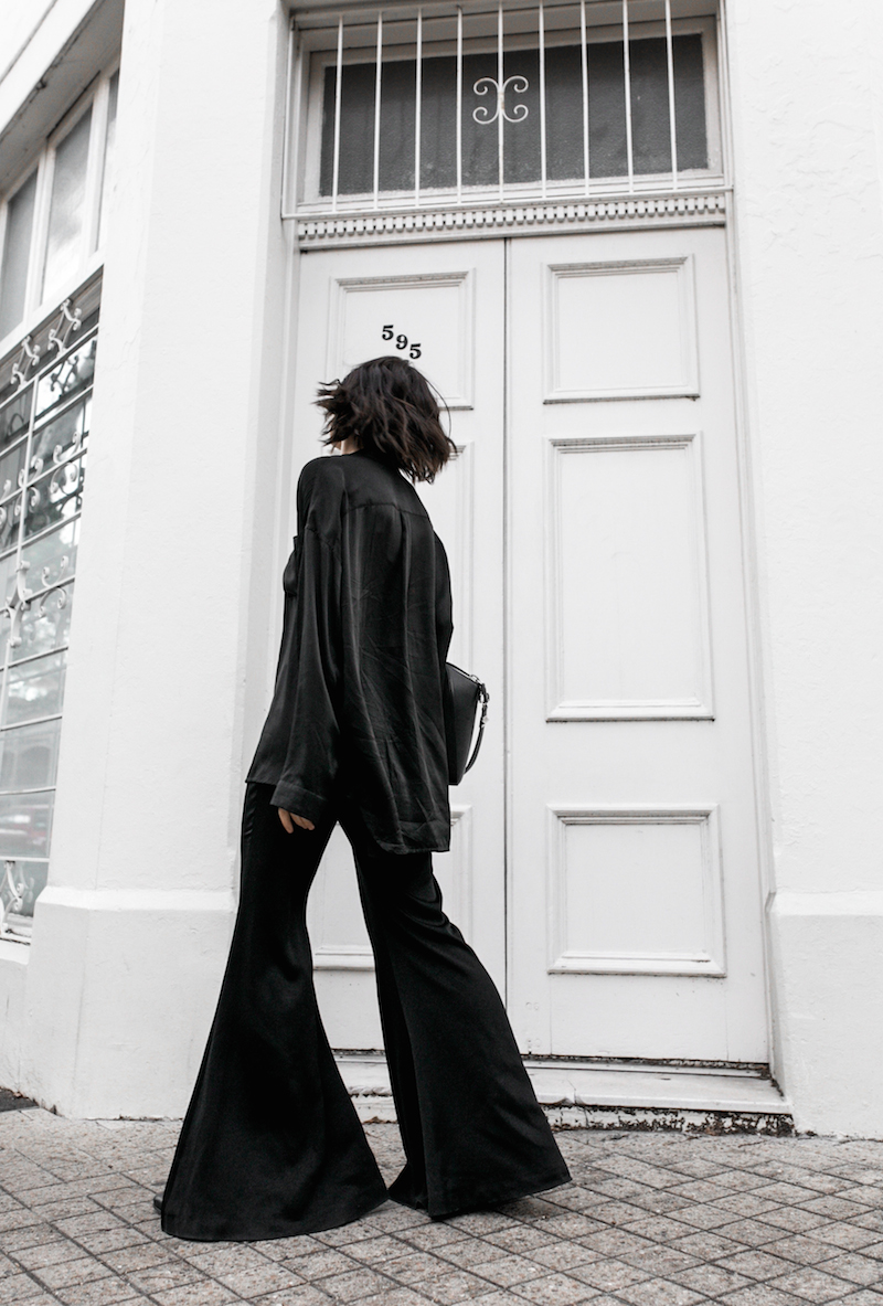 pyjama trend silk separates Ellery flares Haider Ackermann Givenchy Antigona Medium minimal all black ootd street style inspo fashion blogger modern legacy (3 of 8)