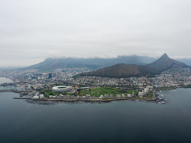 View of Cape Town from a helicopter