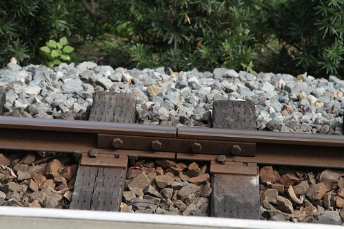 Timber sleepered track on the Hong Kong Disneyland Railroad