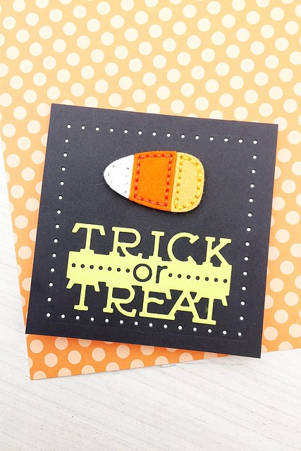 Stitched Candy Corn Die, Stitched Coasters, and Trick or Treat Trio dies by Papertrey Ink